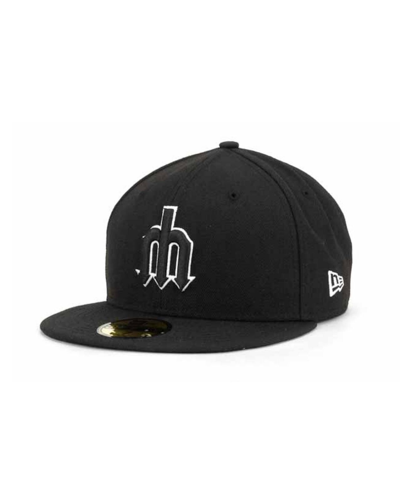 Ktz Seattle Mariners Black And White Fashion 59fifty Cap in Black for ...