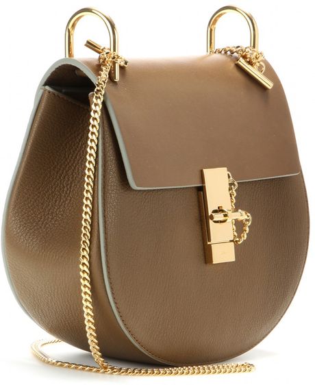 Chloé Drew Leather Shoulder Bag in Brown (barbour khaki made in italy ...