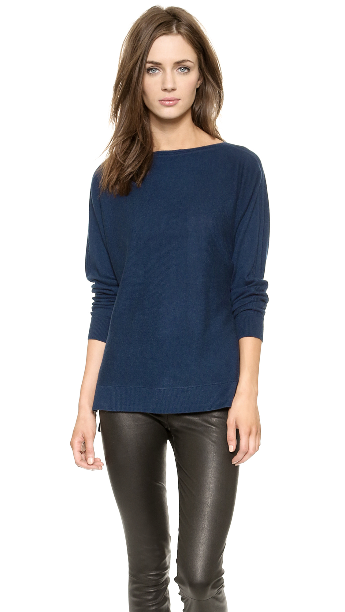 Lyst - Vince Cashmere Boat Neck Sweater - Officer in Blue