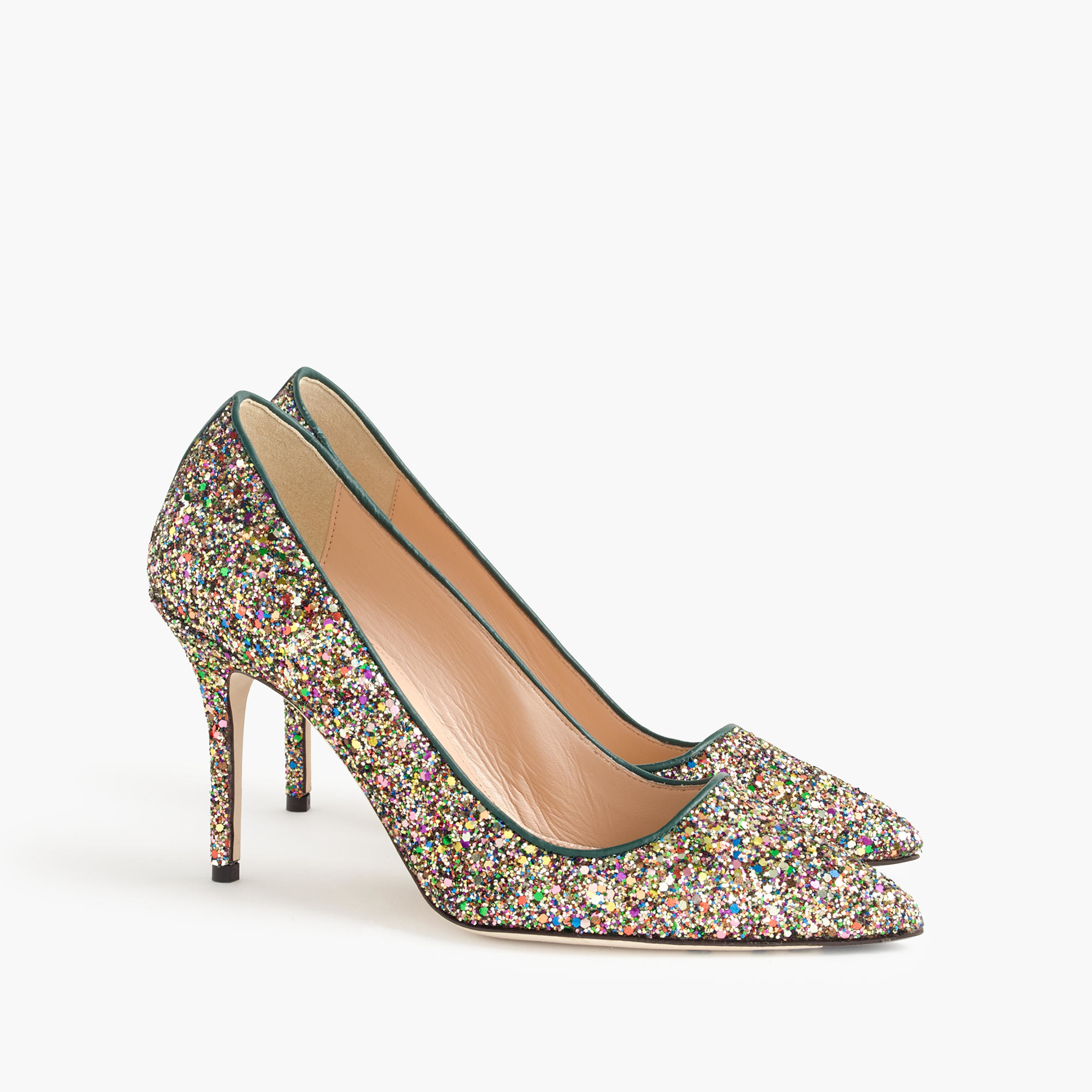 Lyst - J.Crew Elsie Glitter Pumps in Green