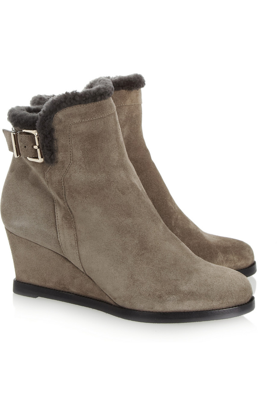brown suede boots wedge heel