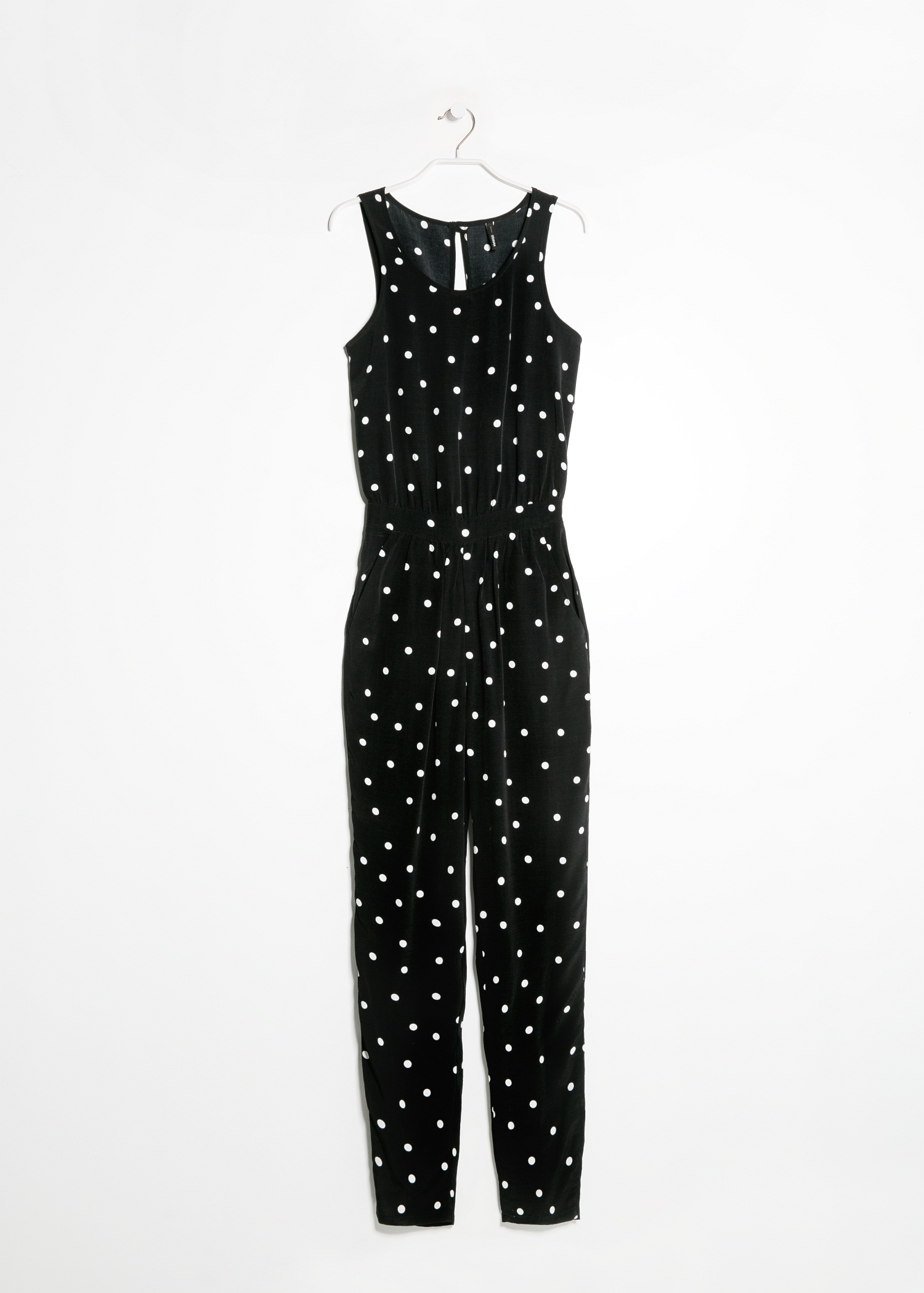 Mango Polka Dot Long Jumpsuit In Black Lyst 9719