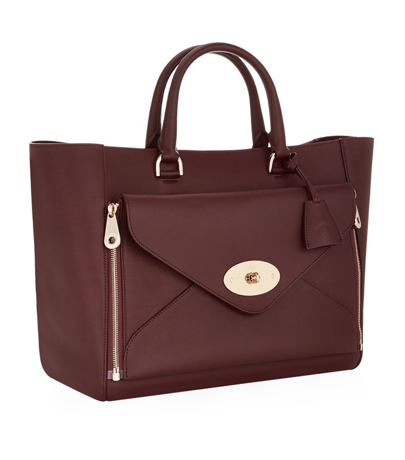 Mulberry Willow Silky Calf Leather Tote in Purple | Lyst