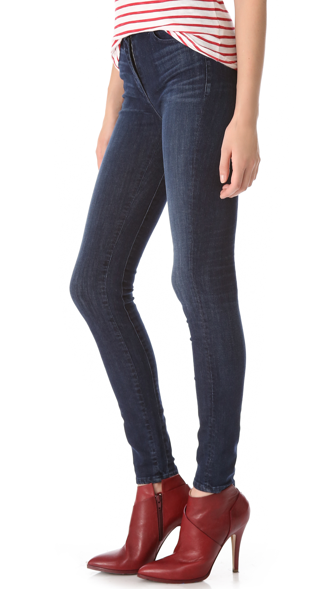 3x1 W3 Channel Seam Skinny Jeans in Blue | Lyst