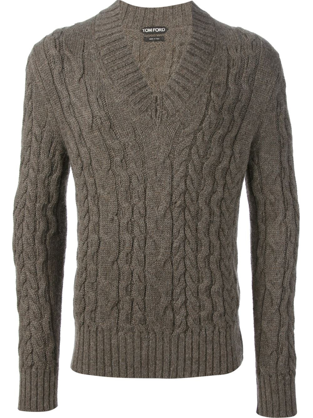 Tom Ford Cable Knit Sweater in Brown for Men | Lyst