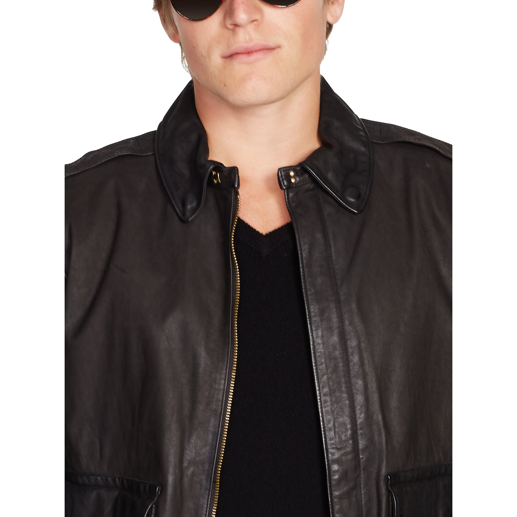ralph lauren leather bomber