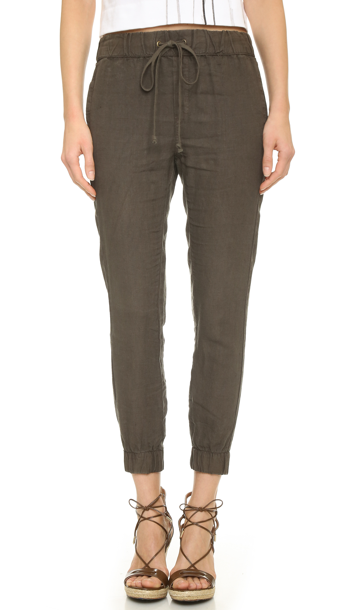 Enza costa Linen Lounge Pants - Olive Drab in Green (Olive Drab) | Lyst