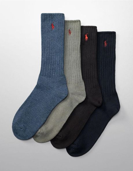 Polo Ralph Lauren Classic Crew Socks in Blue for Men (Dark Denim) | Lyst