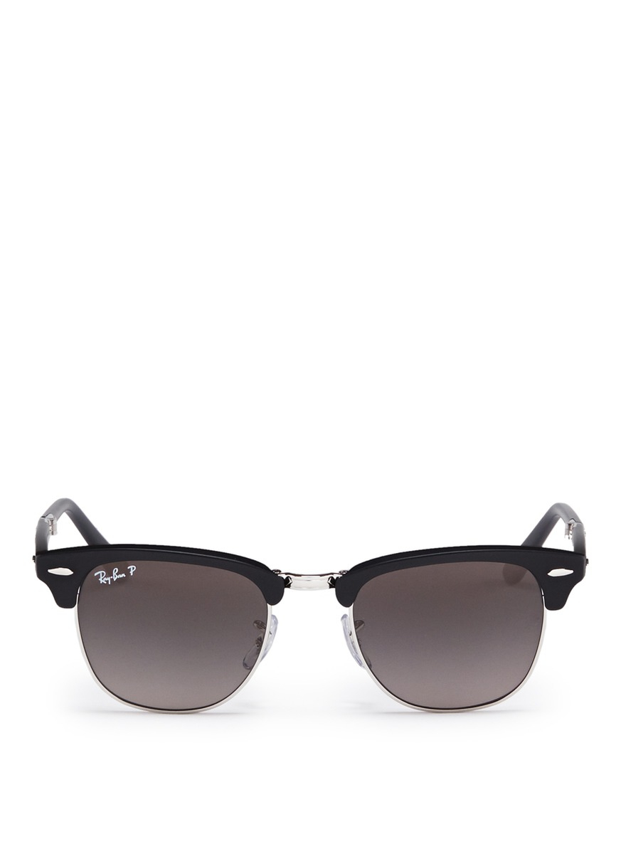 Lyst Ray Ban Clubmaster Folding Browline Sunglasses In Black