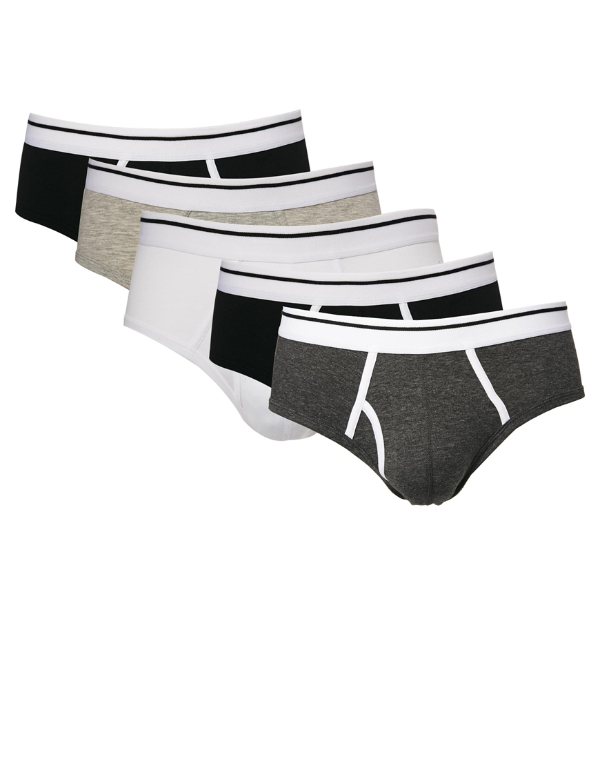 ASOS 5 Pack Briefs with Contrast Trim for Men - Lyst
