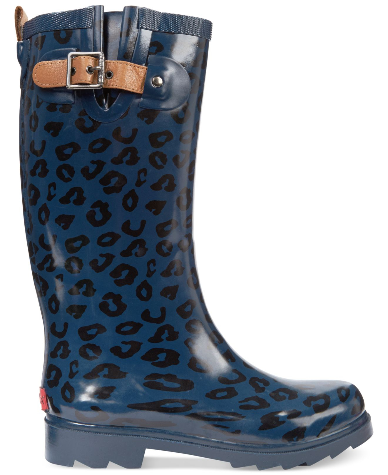 Chooka Top Solid Leopard Rain Boots in Blue - Lyst