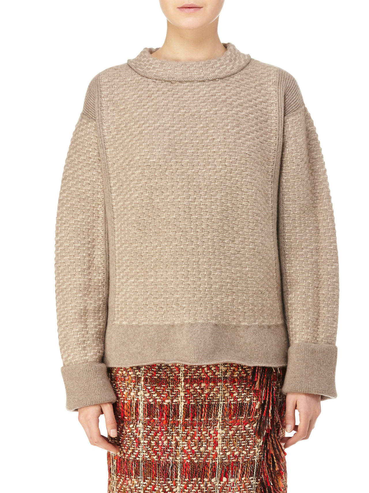 Maiyet Oversized Side Split Sweater in Beige | Lyst