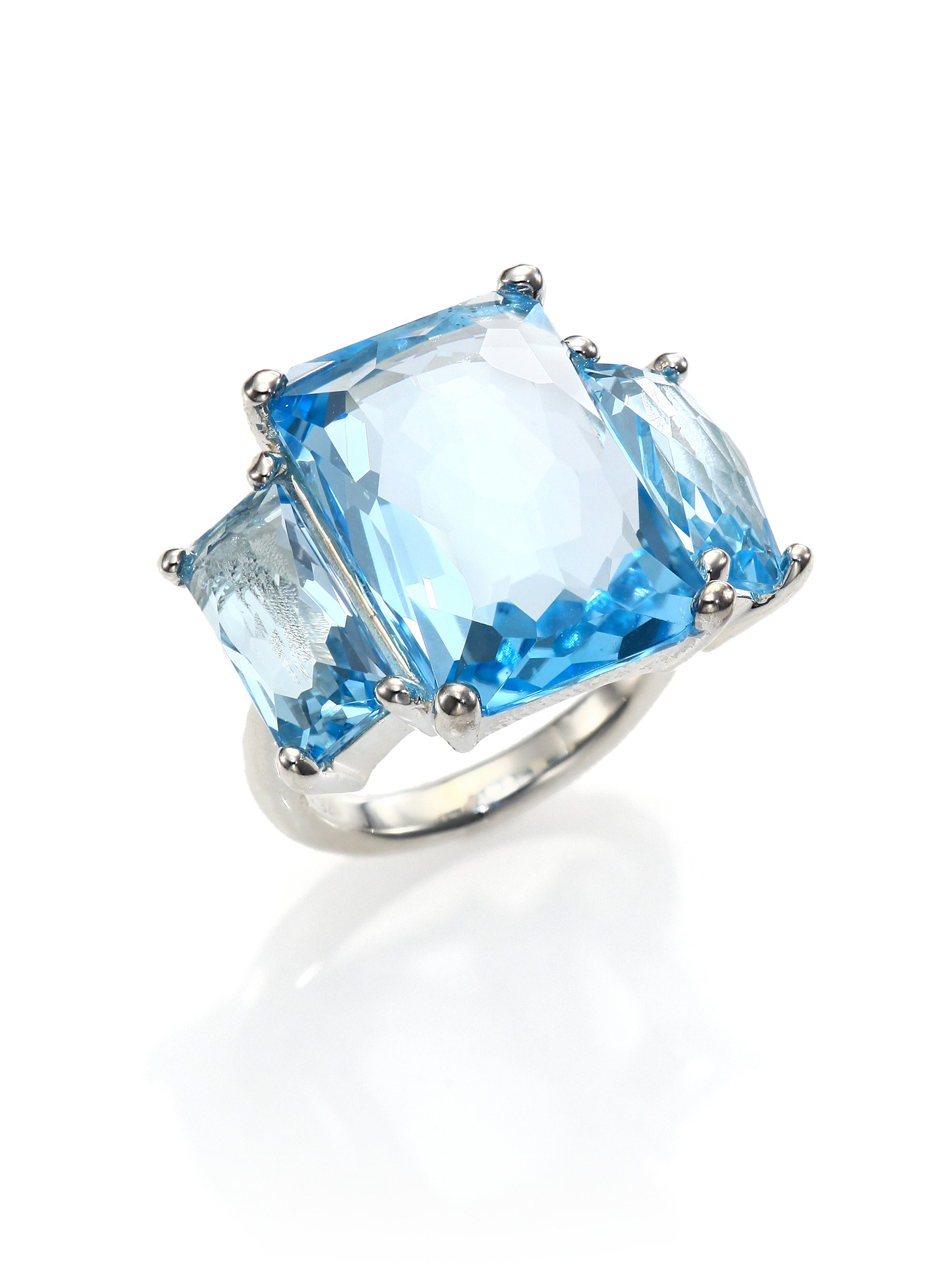 14k gold sterling silver blue topaz ring