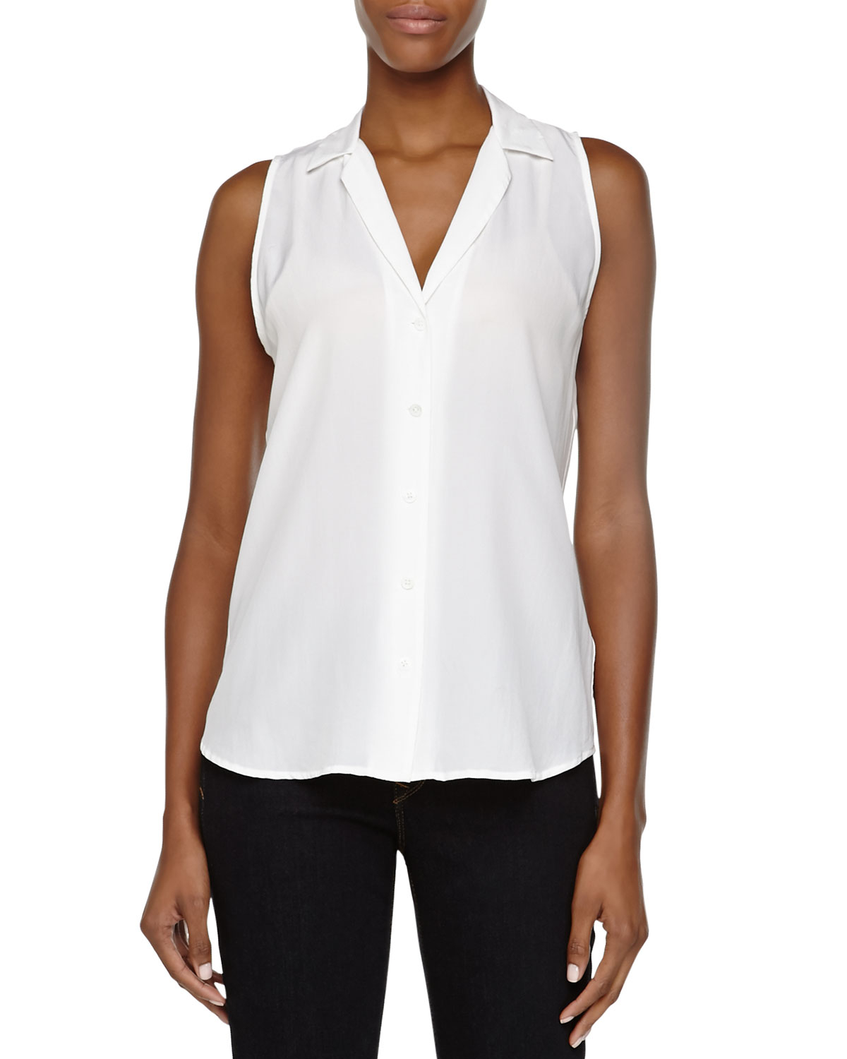 Equipment Adalyn Sleeveless Linen Blouse in White | Lyst