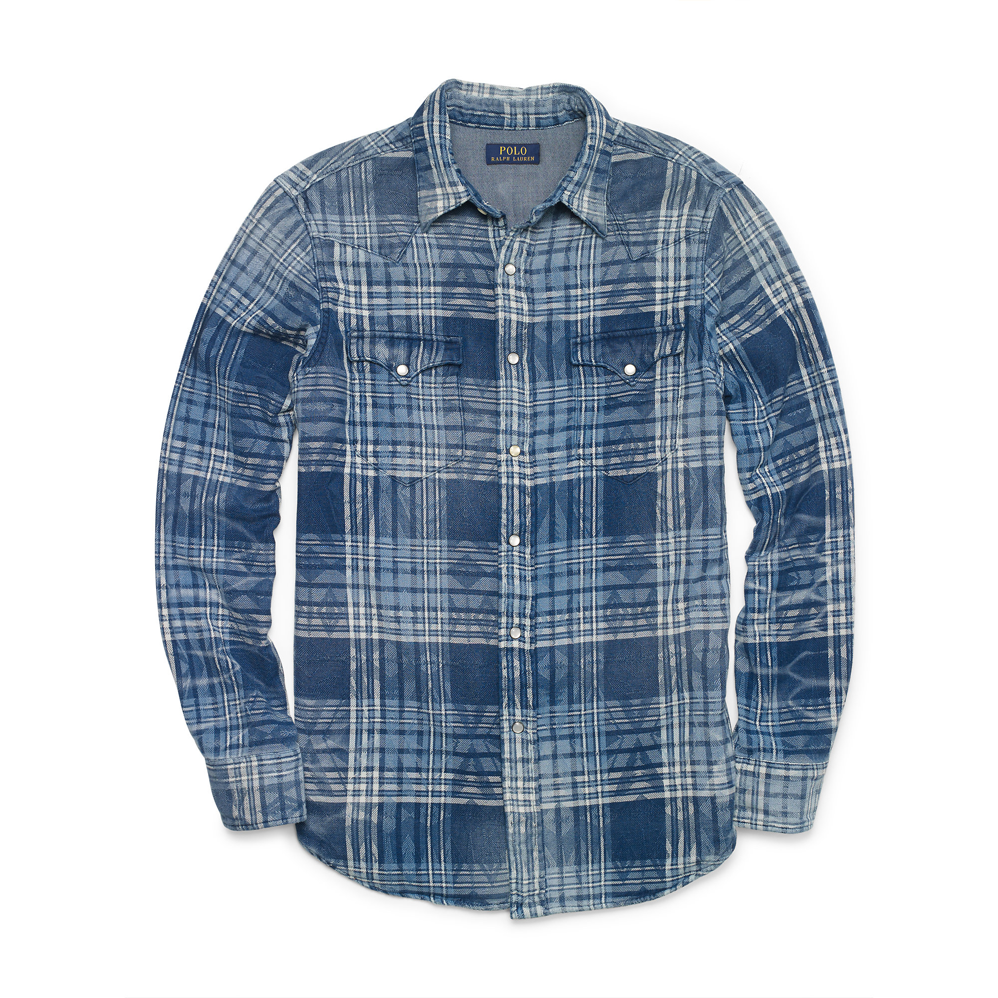 Lyst - Polo Ralph Lauren Indigo Plaid Western Shirt in Blue for Men