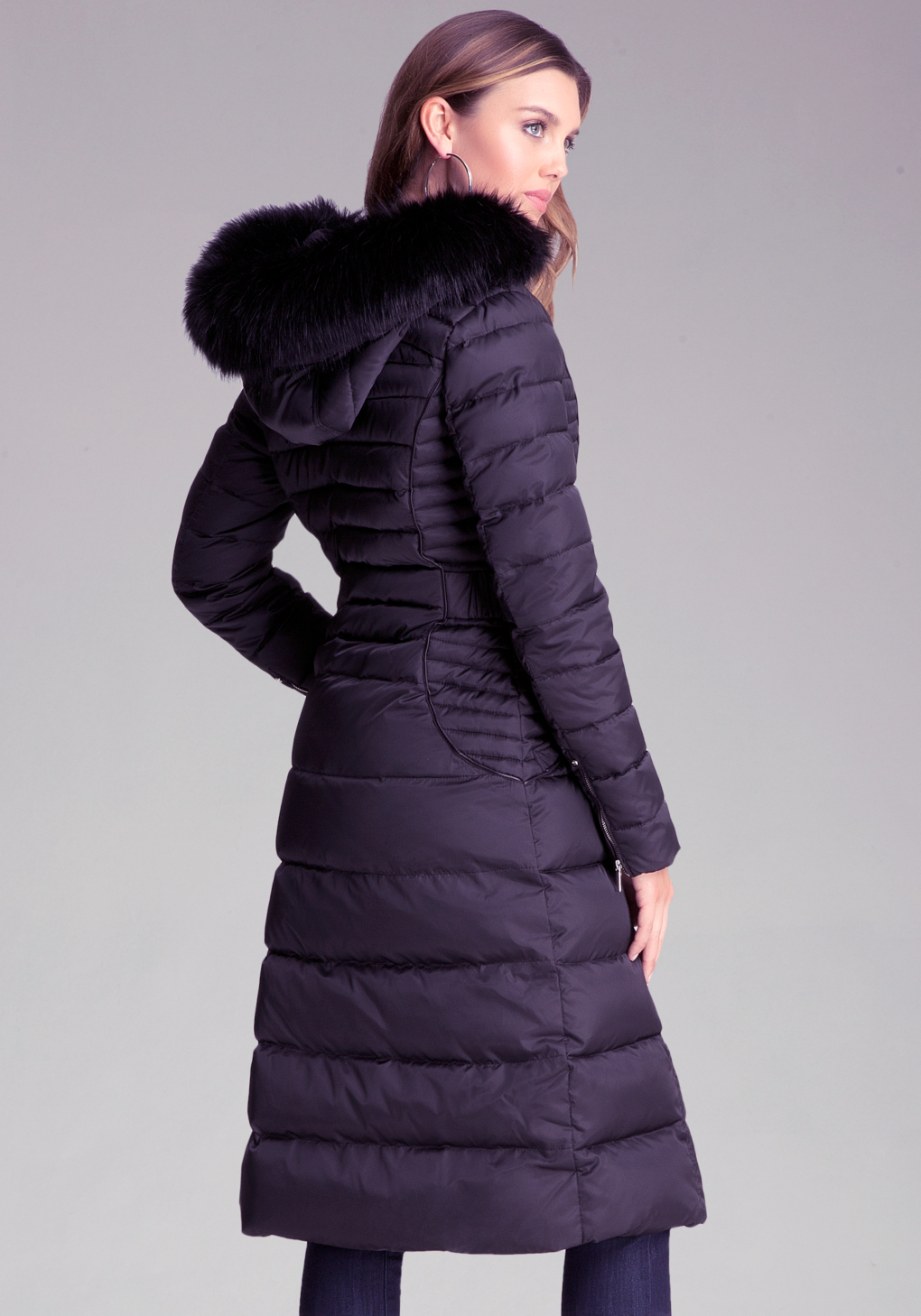 Lyst - Bebe Faux Fur Maxi Puffer Coat in Black