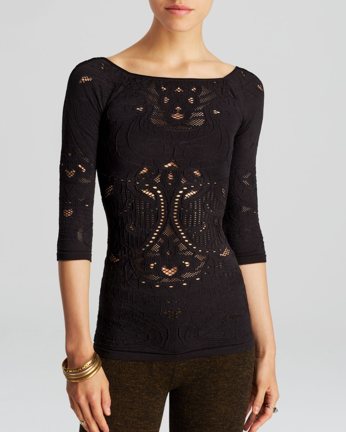Lyst Free People Top Seamless Layering in Black Lyst Free People Top Seamless Layering in Black