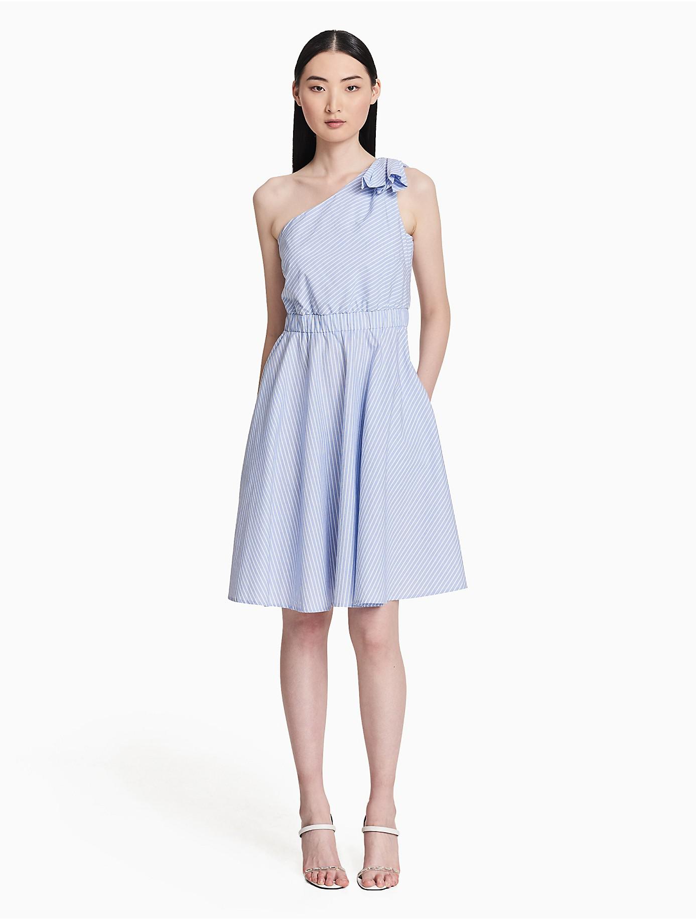 calvin klein blue white dress