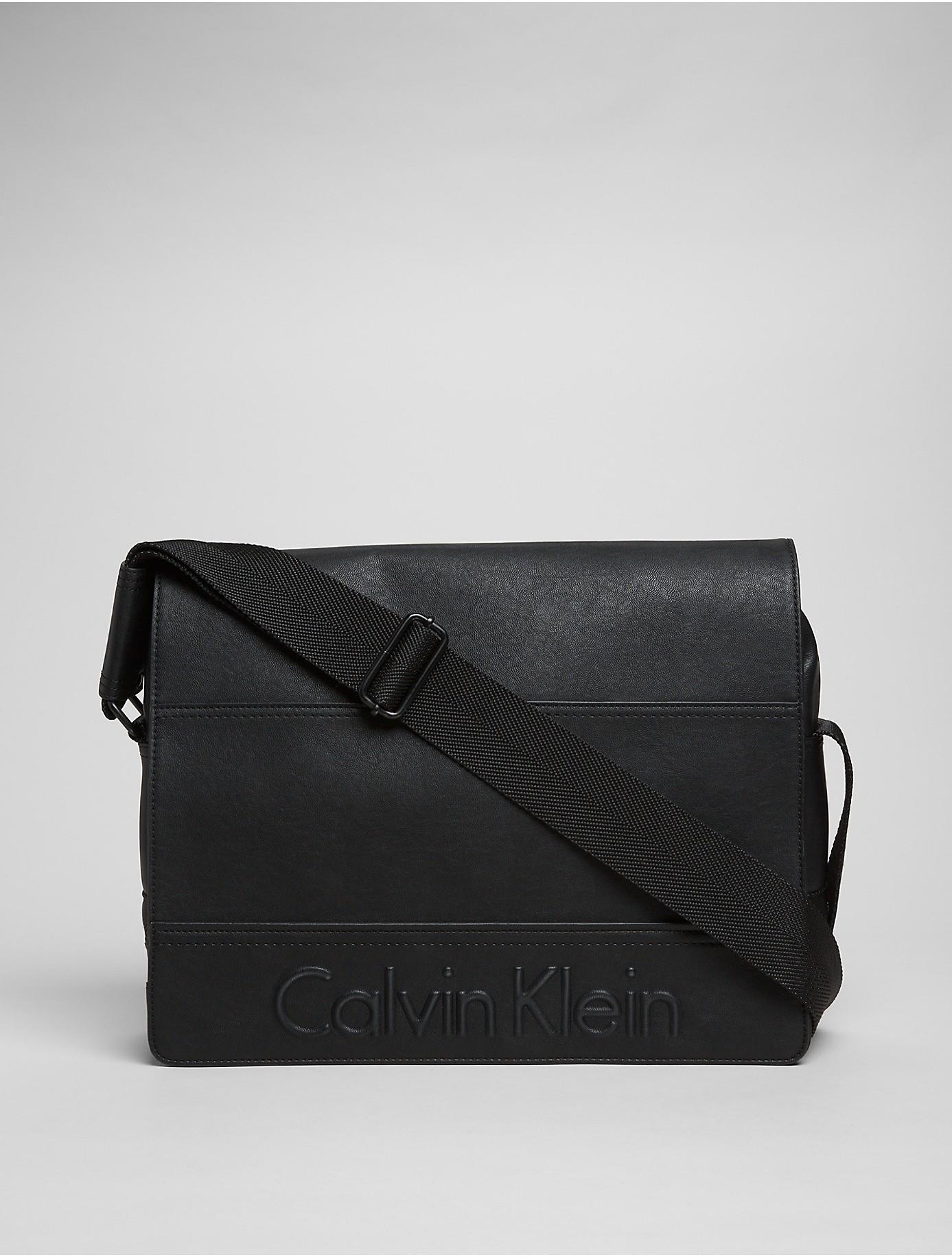 calvin klein black messenger bag