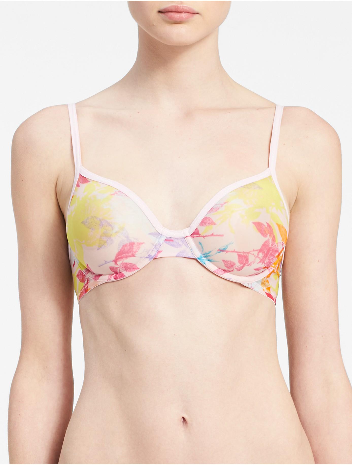 Lyst Calvin Klein Underwear Sheer Marquisette Unlined Demi Bra In Pink 