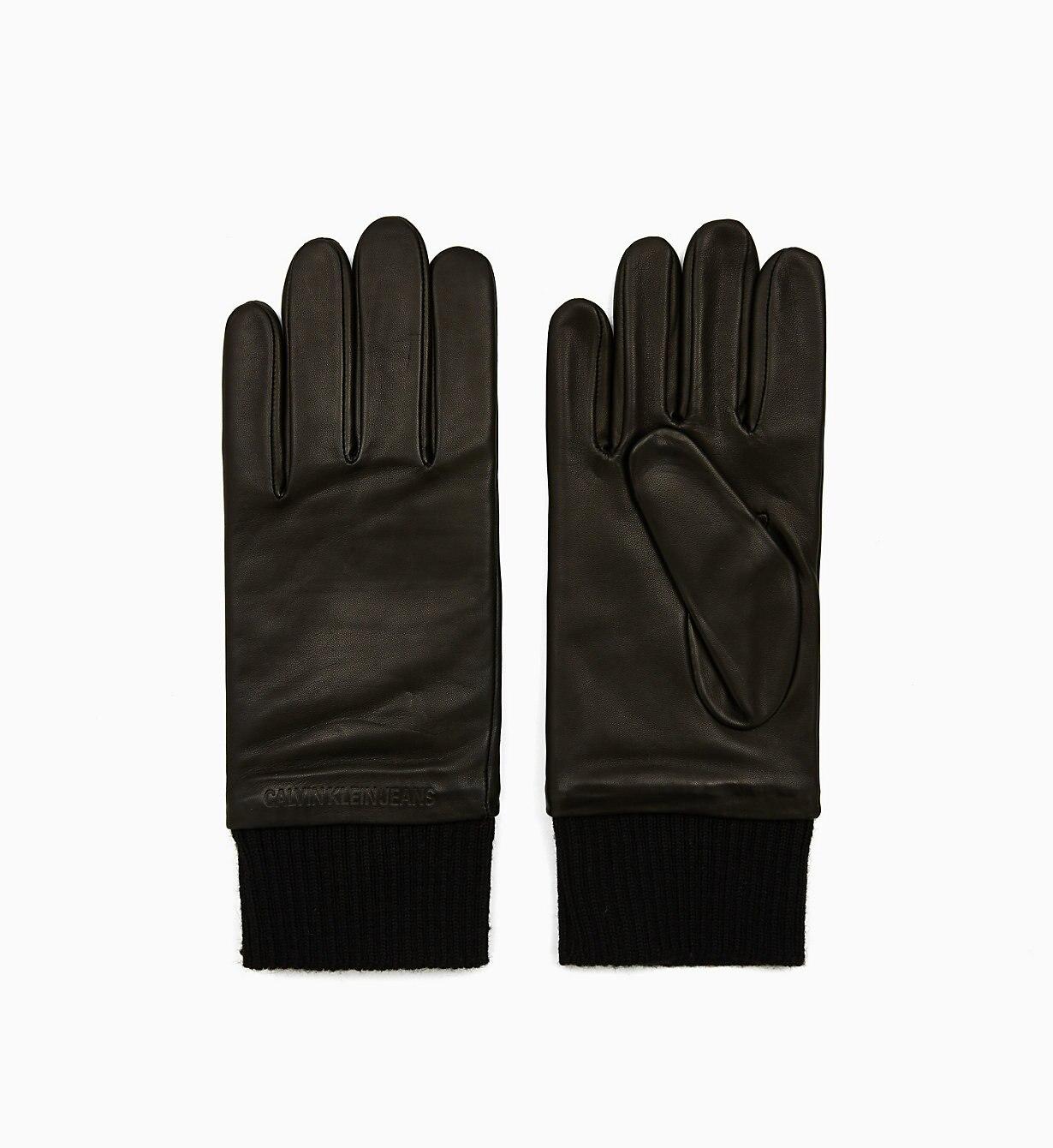 Calvin Klein Leather Touchscreen Gloves in Black for Men Lyst