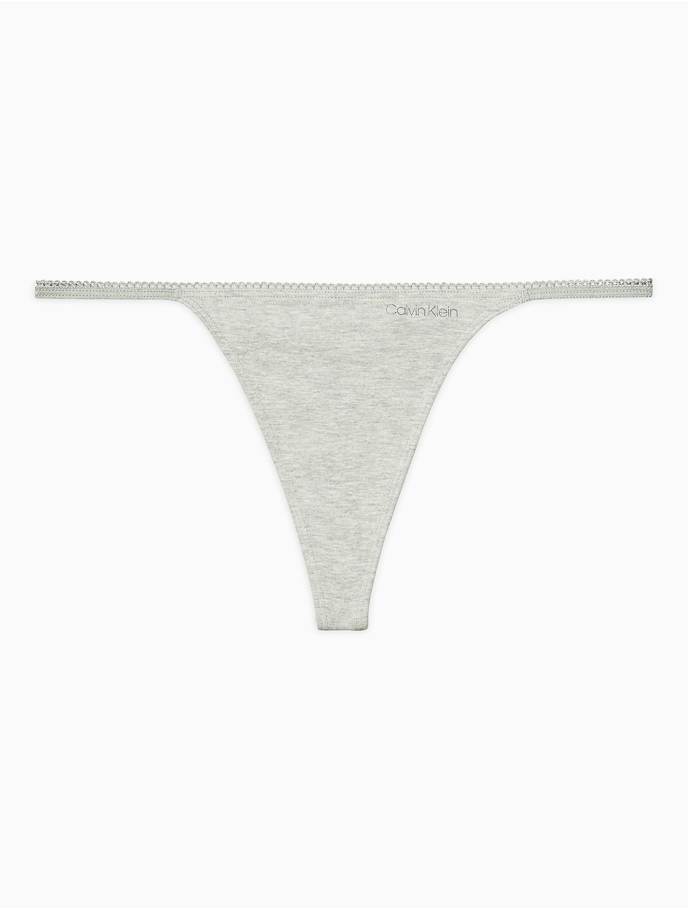 Calvin Klein Logo Cotton String Thong in Grey Heather (Gray) Lyst