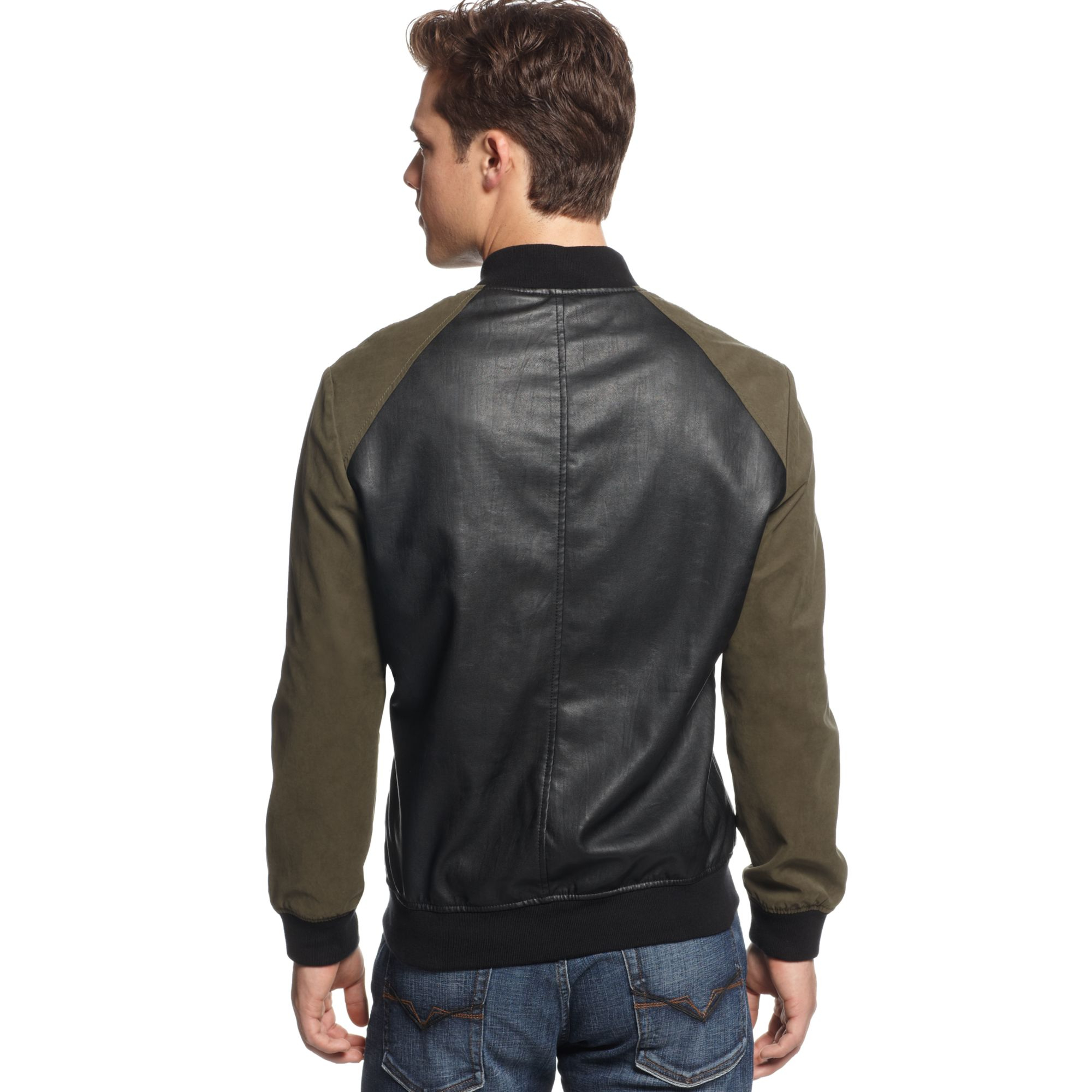 Lyst - Guess Coated Bomber Jacket in Green for Men