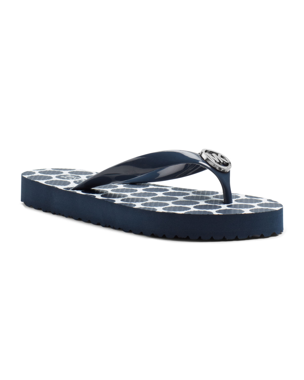 michael kors navy flip flops