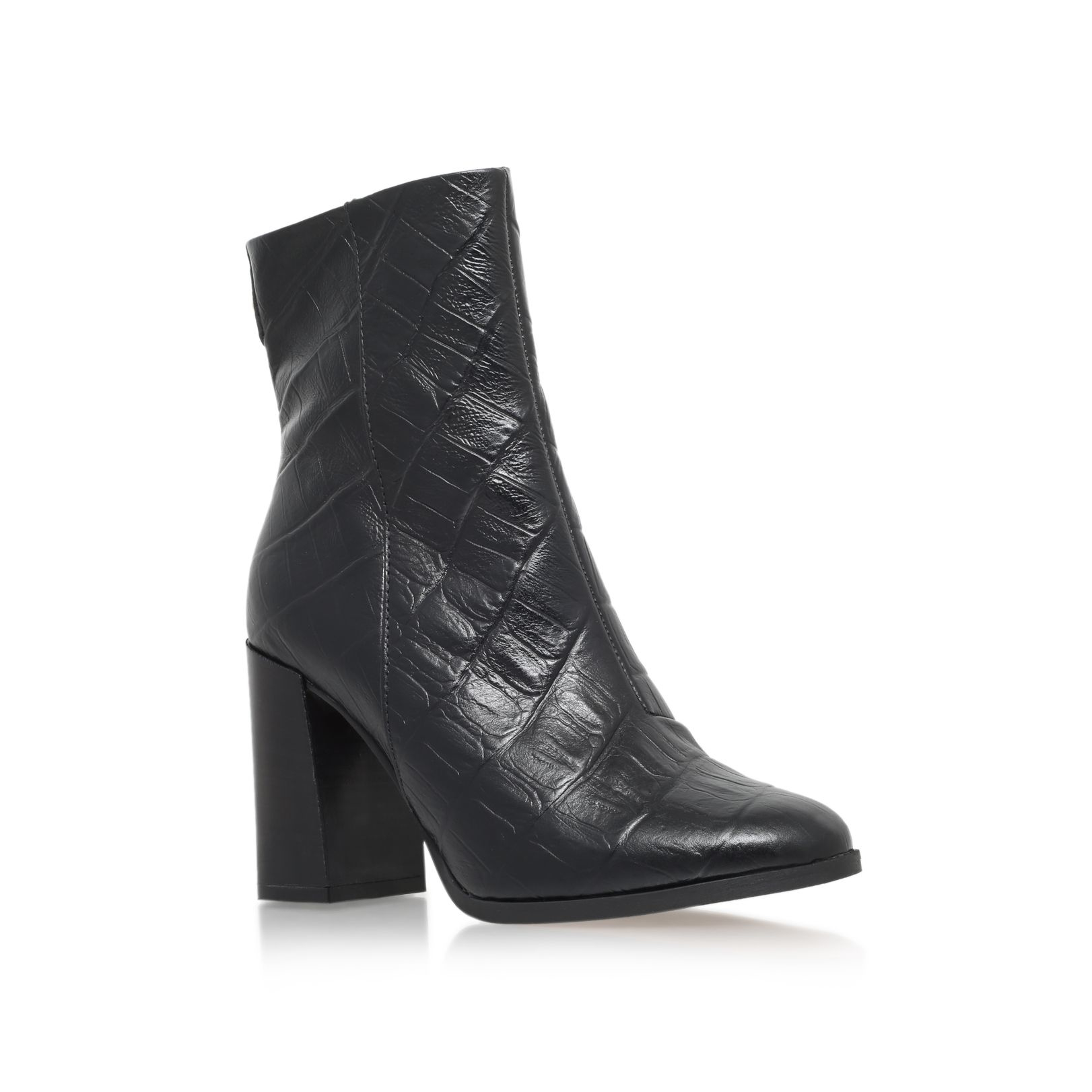black high block heel boots