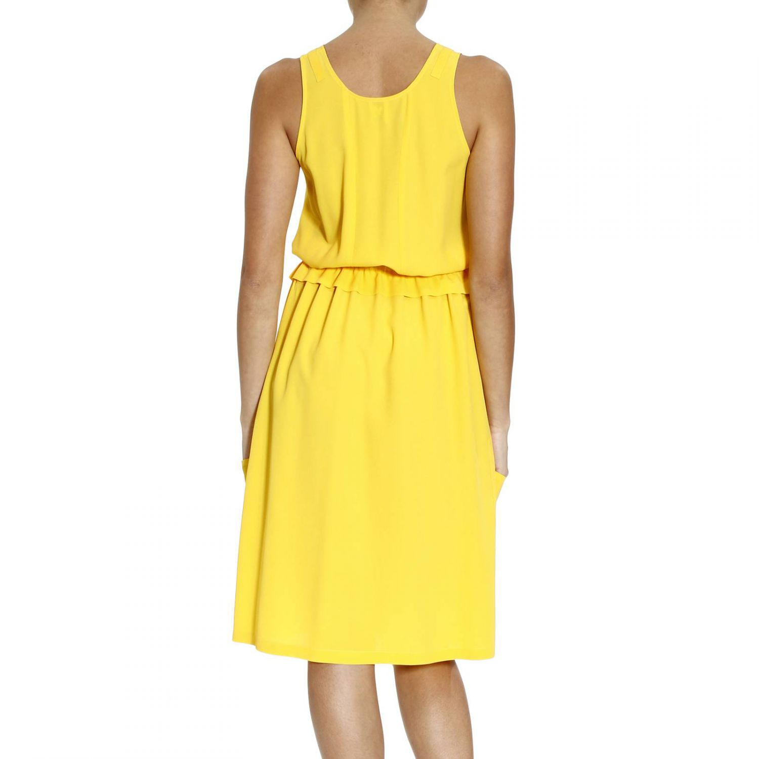 Lyst - M missoni Silk Sleeveless Dress With Coulice in Yellow