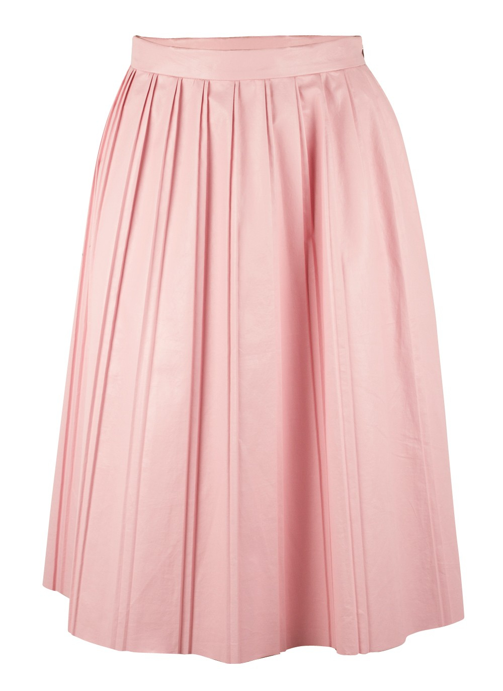 Suno Pleated Faux Leather Skirt in Pink
