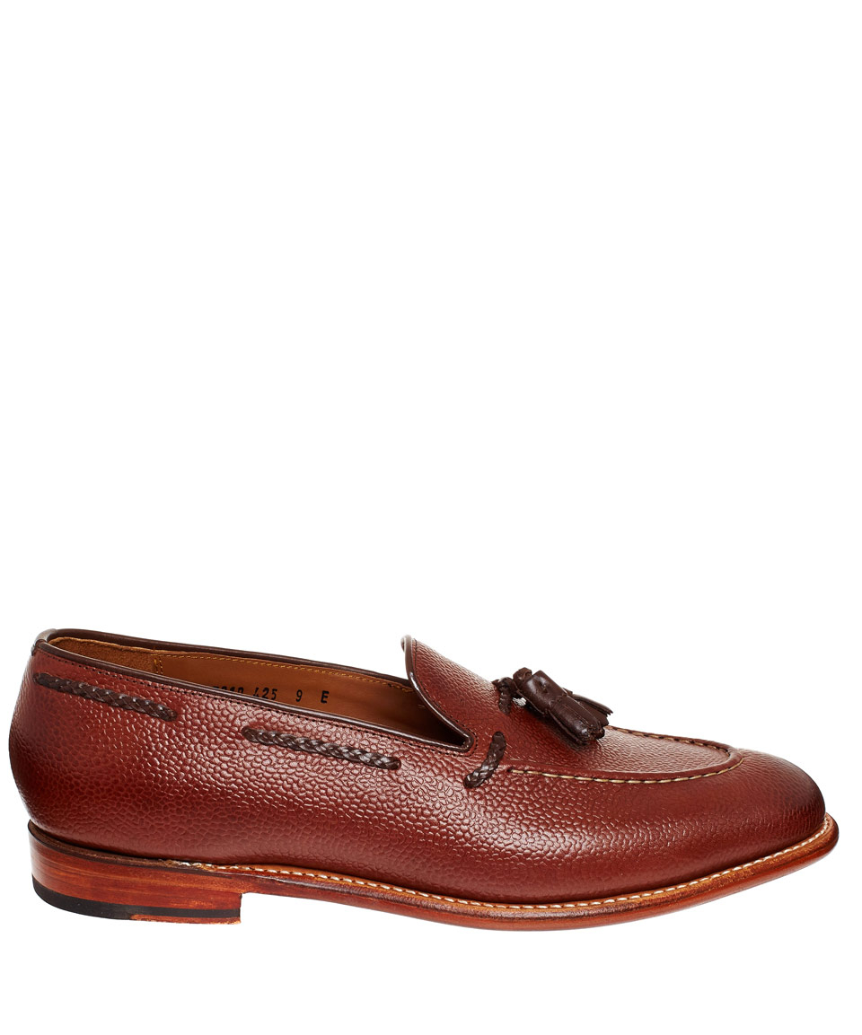 Grenson Brown Scott Tassel Grain Leather Loafers in Brown for Men | Lyst
