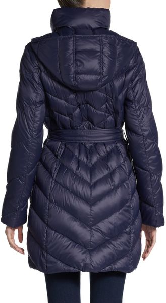 Ellen Tracy Quilted Down Packable Jacket in Blue (navy) | Lyst