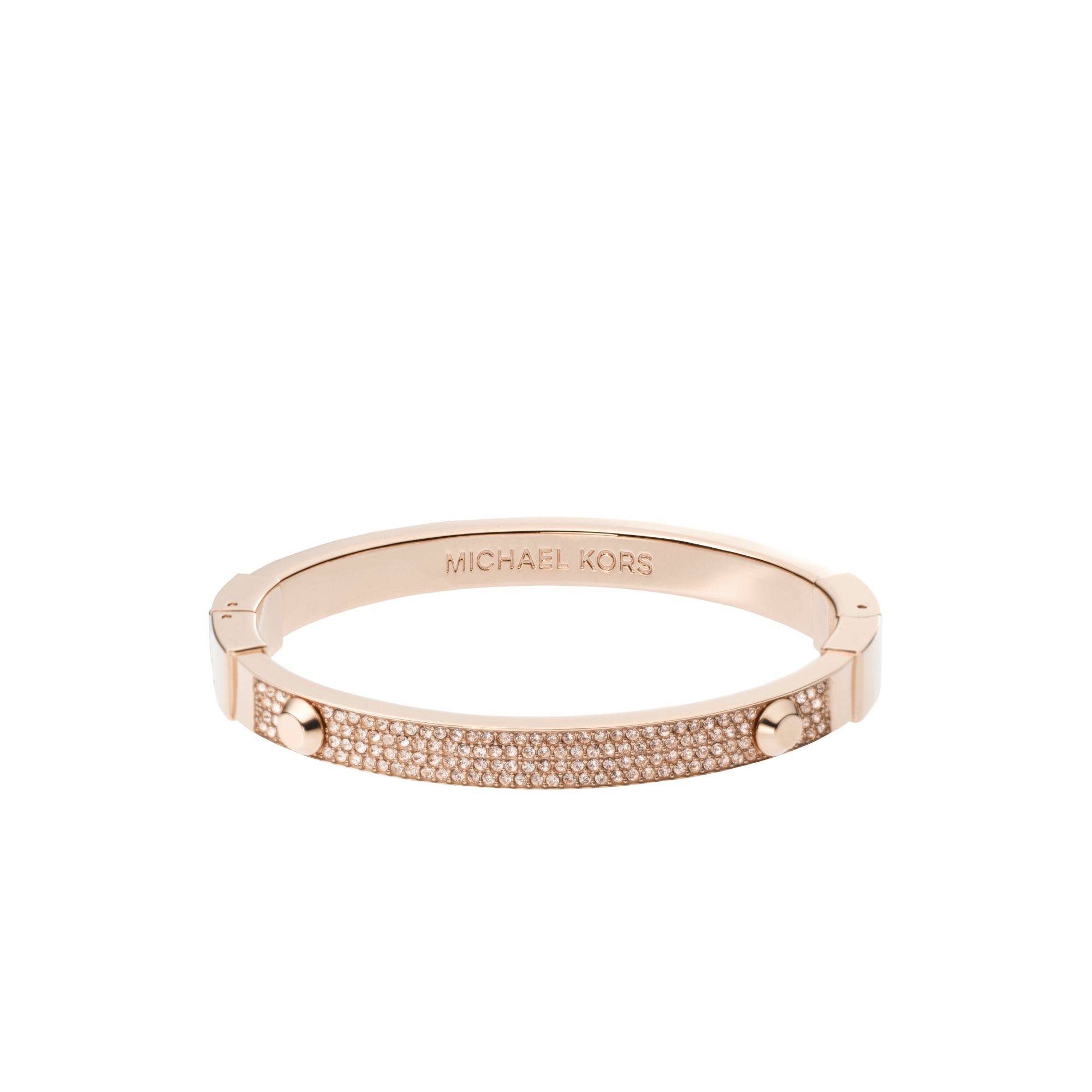 Lyst Michael Kors Astor Pavé Rose Gold Tone Bracelet In Pink Gallery