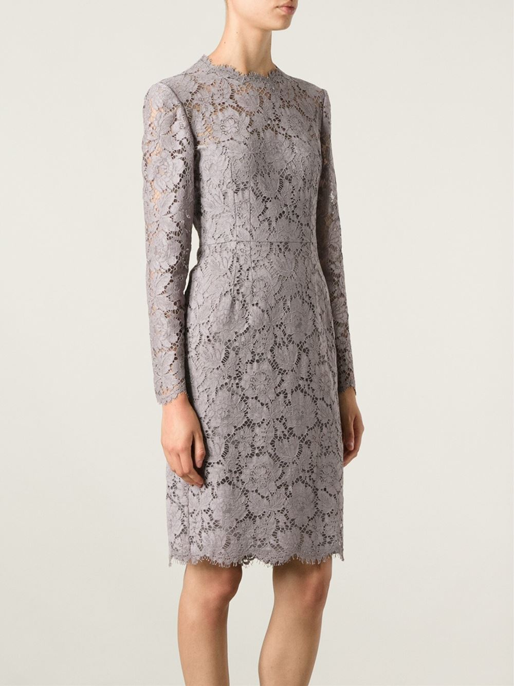 Grey Lace Sheath Dress Online Shop, UP ...