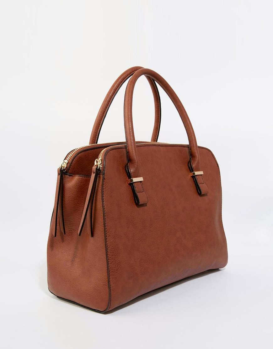 Lyst - Oasis Triple Compartment Bag in Brown