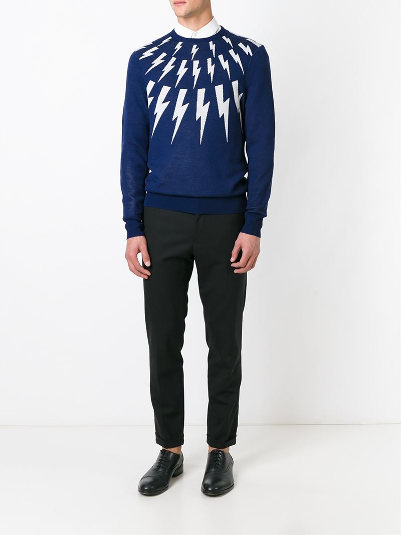 neil barrett lightning bolt sweater