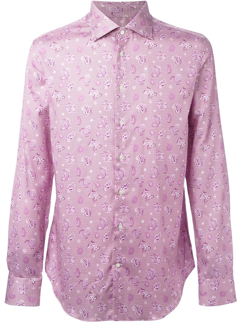 Lyst Etro Paisley Print Shirt in Pink for Men