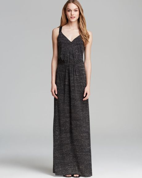 Bella Luxx Maxi Dress Marbled Cross Front in Black (Black Marble) | Lyst