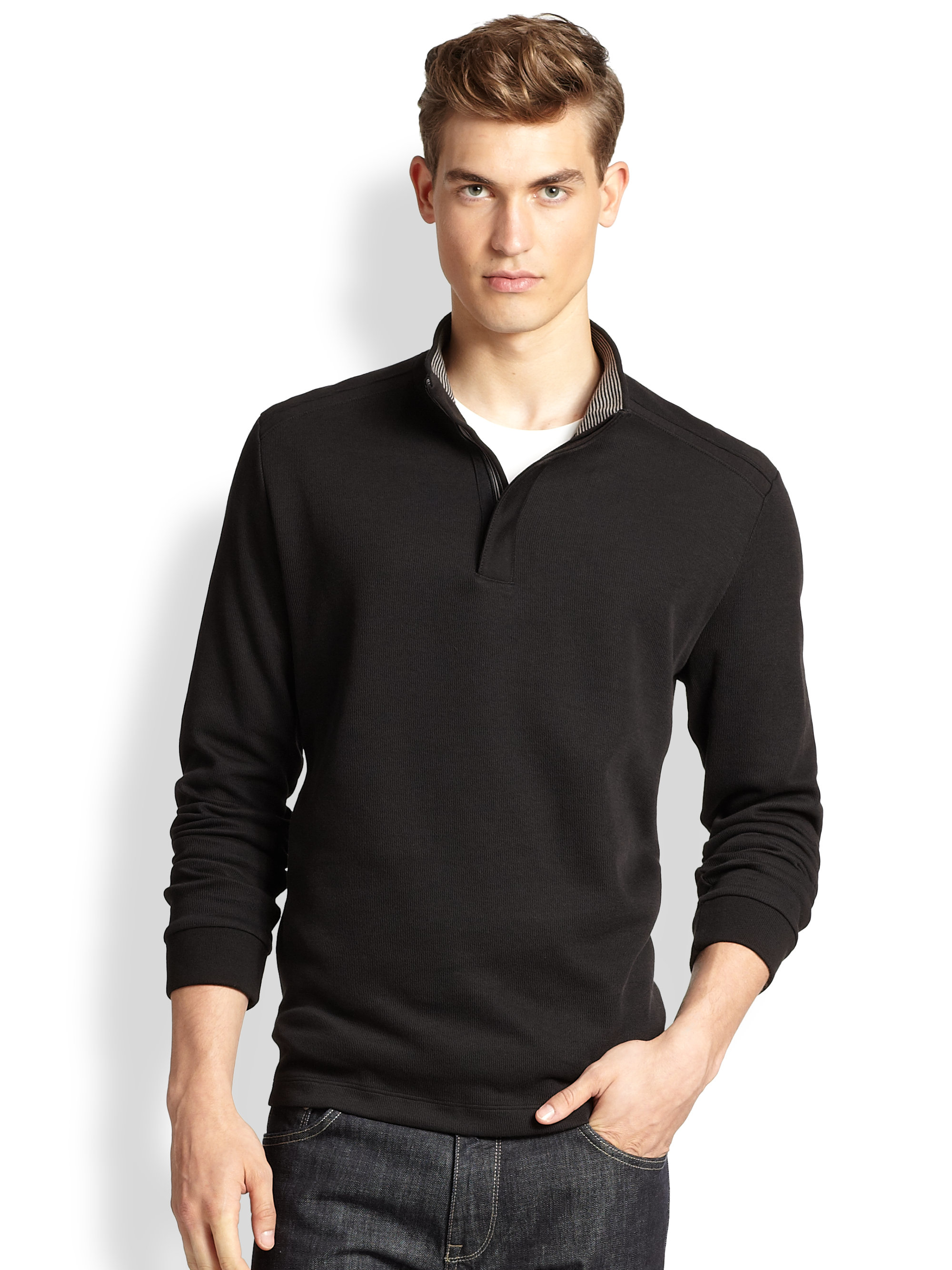 Boss Piceno Quarter-zip Sweater in Black for Men | Lyst