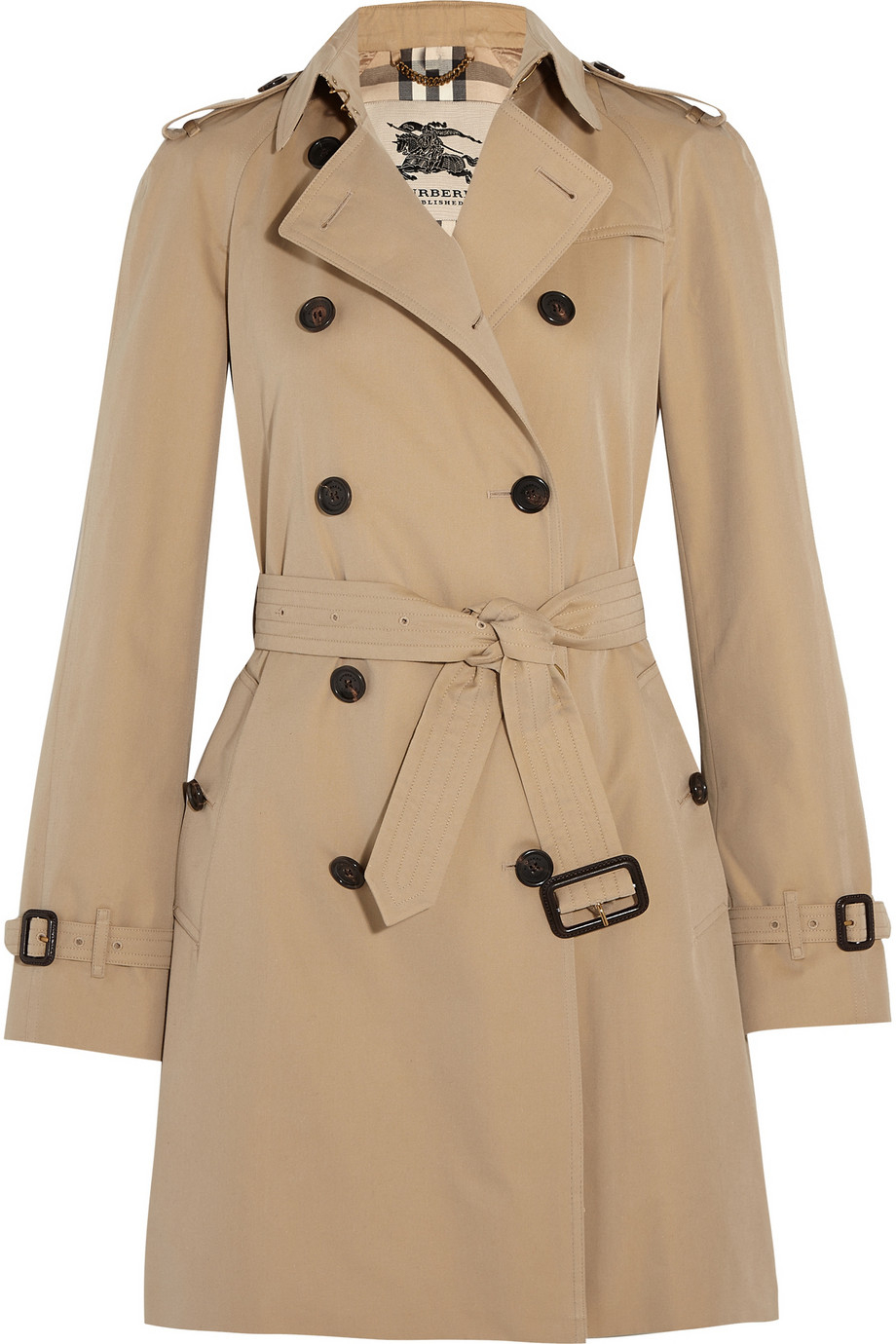 Lyst Burberry The Westminster Mid Cotton Gabardine Trench Coat In Natural
