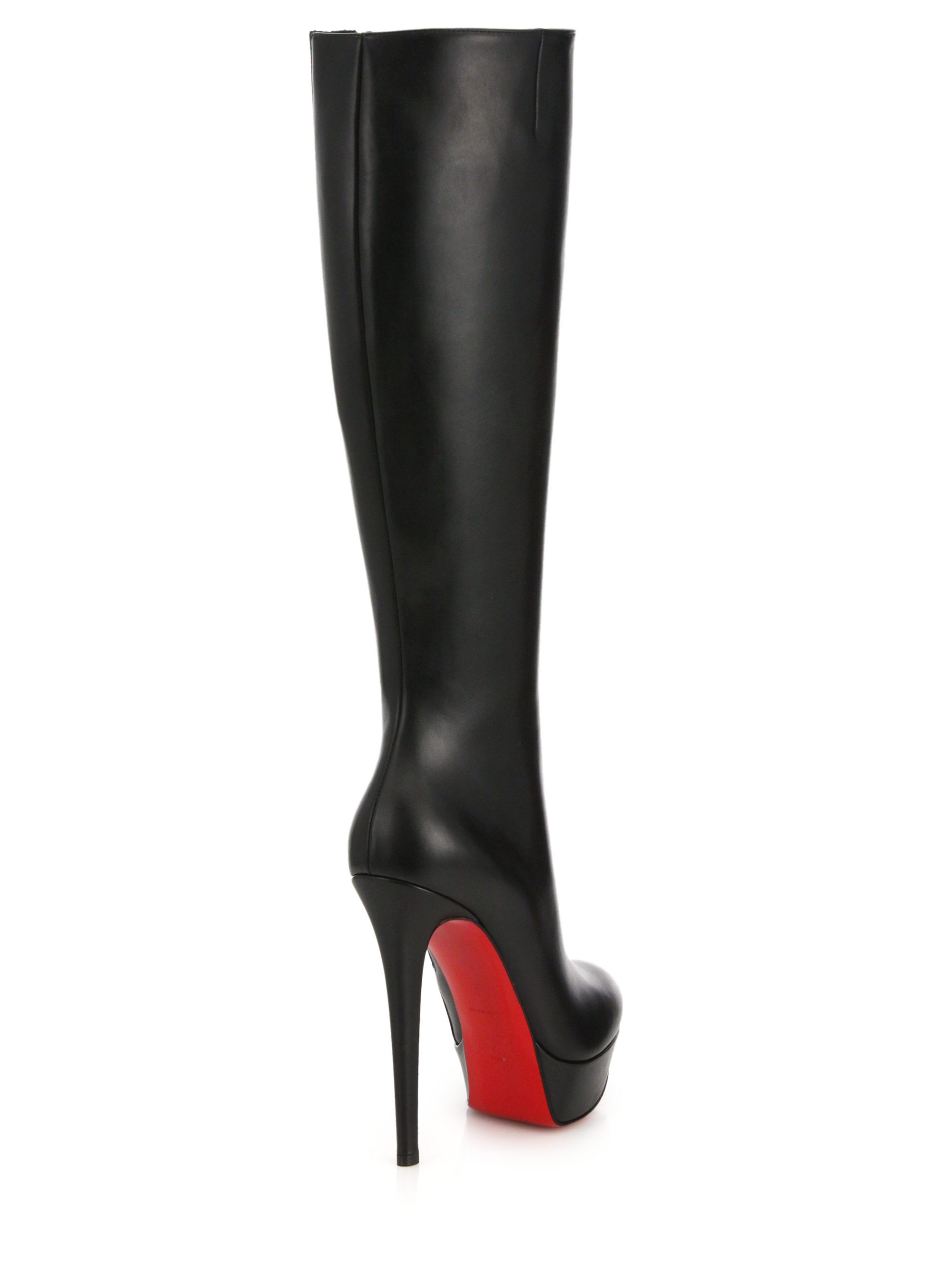Lyst - Christian Louboutin Bianca Leather Knee-high Boots in Black