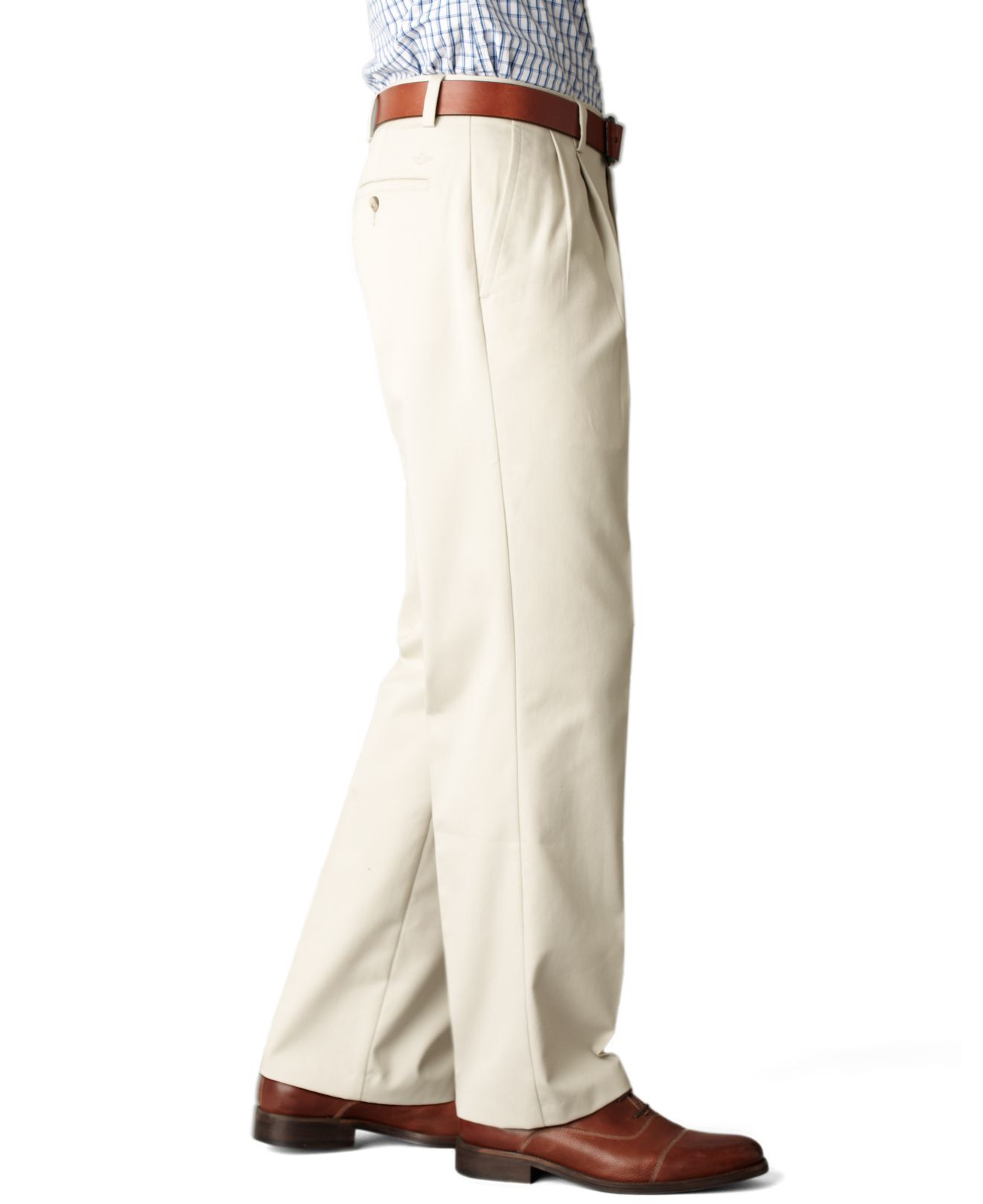 Dockers D3 Classic Fit Easy Refined Khaki Pleated Pants in White for ...