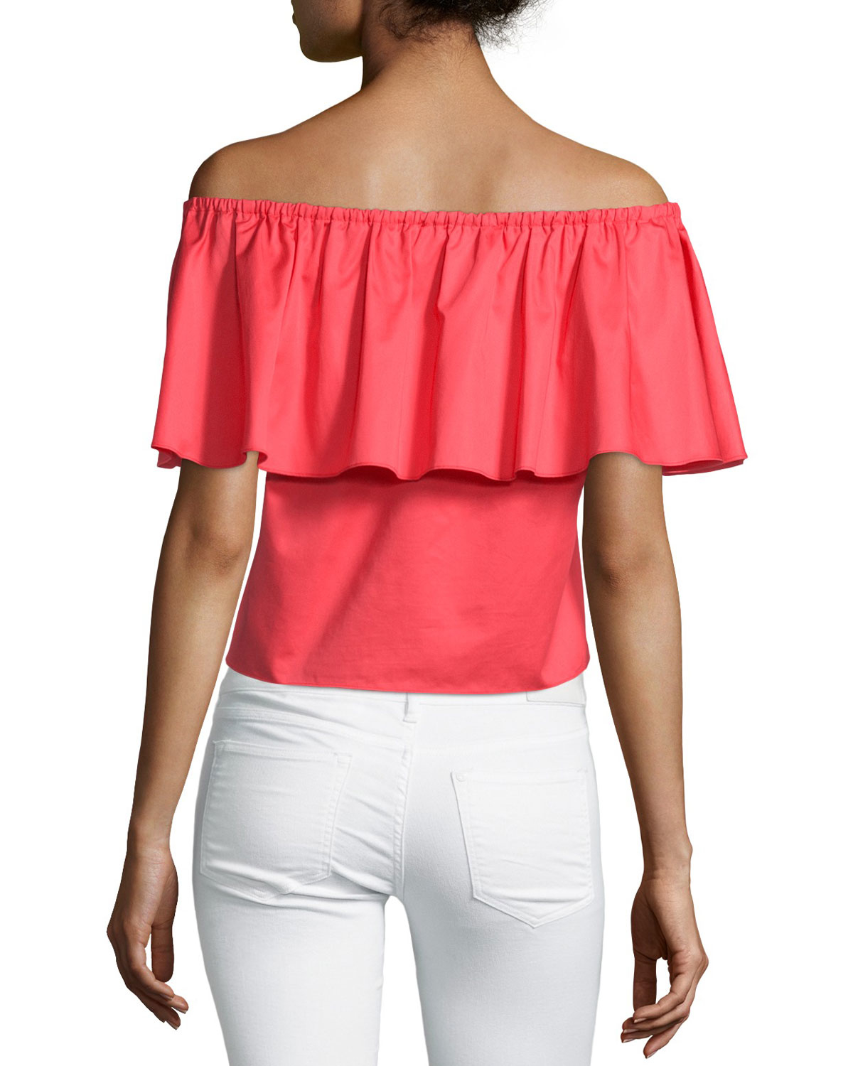 Nicholas Off The Shoulder Ruffle Top In Pink Lyst