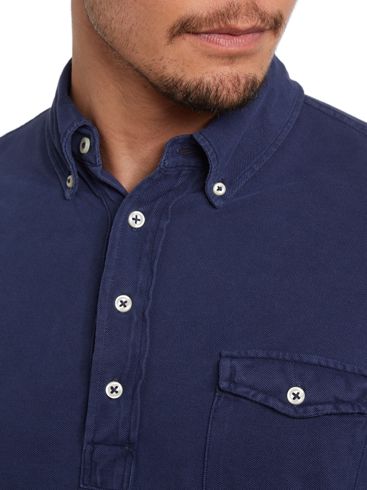 Long sleeve polo shirts for men with pocket Sale