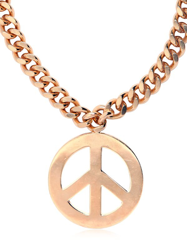 Netherlands Pandora Necklace Chokers Necklace Roblox 742f2 8eab9 - germany lyst moschino peace symbol gold pleated long necklace in metallic eaa91 430ec