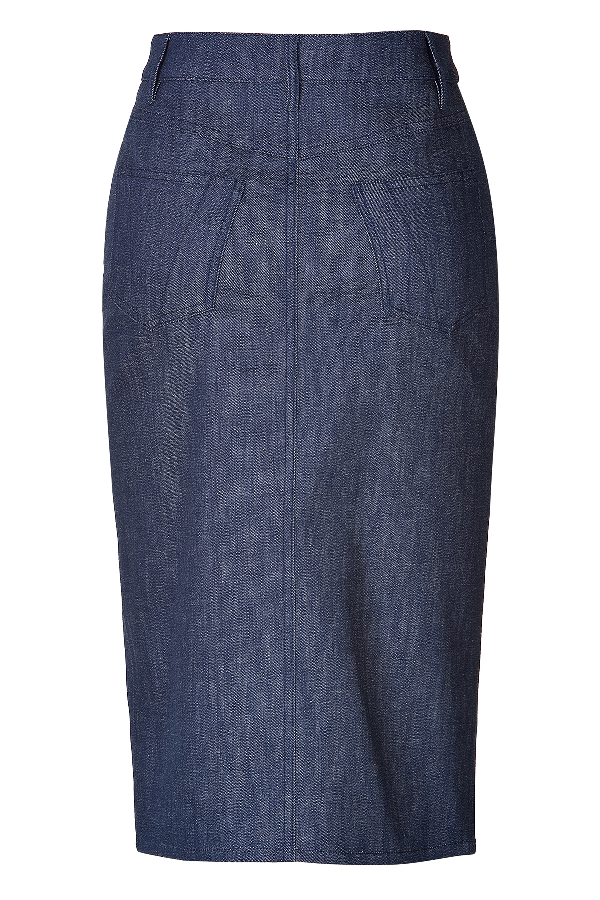 Lyst - Victoria beckham Highwaisted Denim Pencil Skirt in Blue