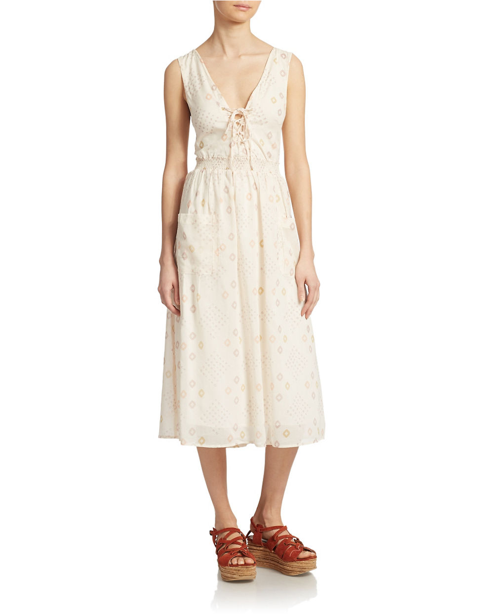 Free people Cotton Batiste Pocketful Of Wildflowers Dress in White ...