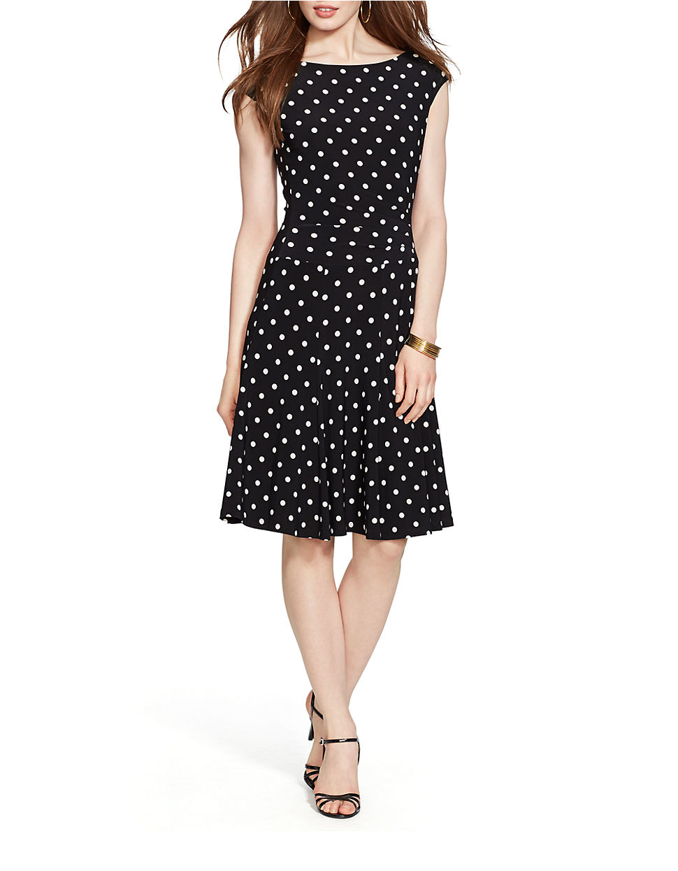 lpa polka dot fit and flare