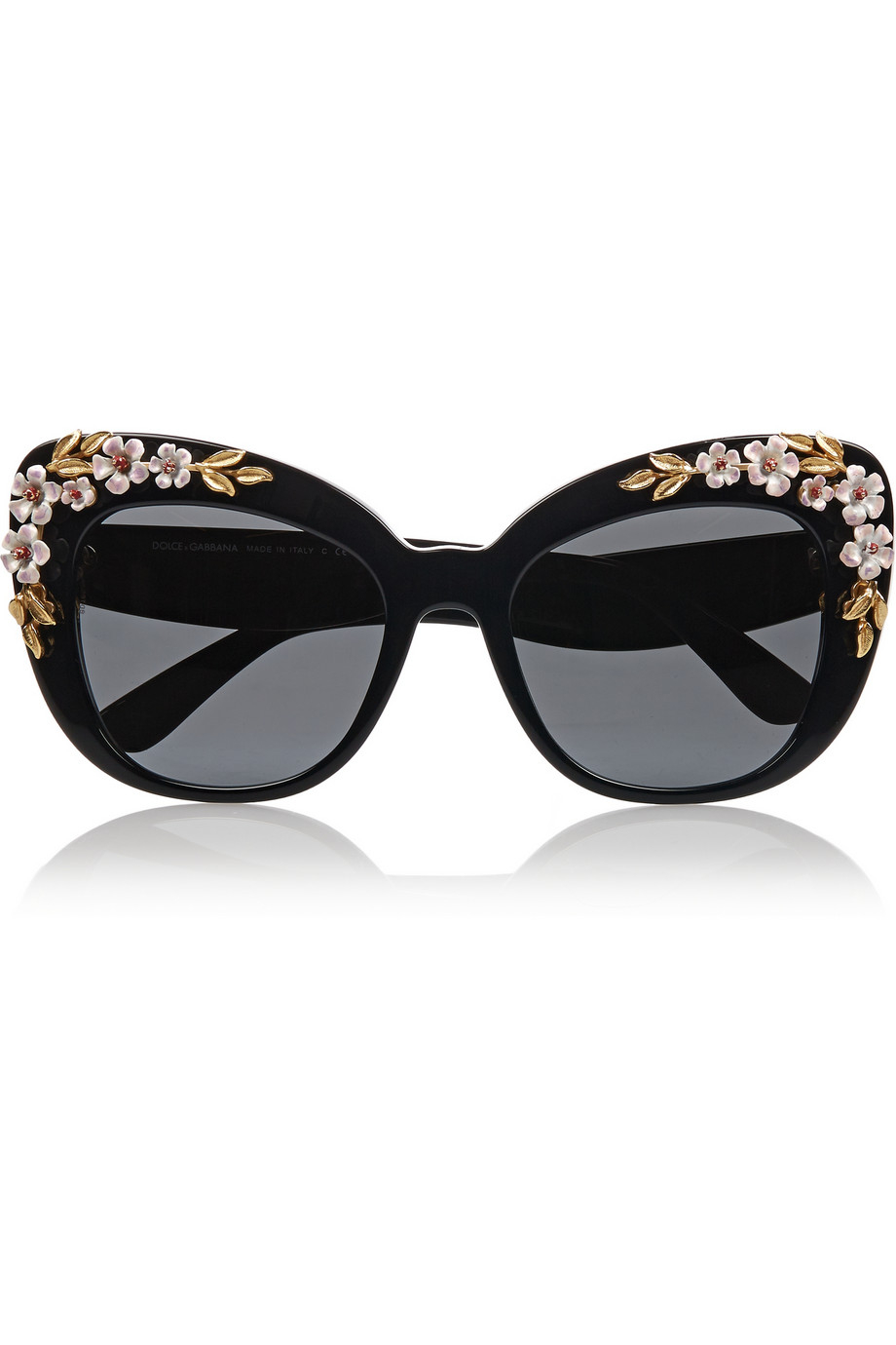 Lyst - Dolce & Gabbana Embellished Cat Eye Acetate Sunglasses in Black